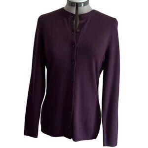 Croft & Barrow Purple Button-Front Acrylic Cardigan Sweater Womens Small
